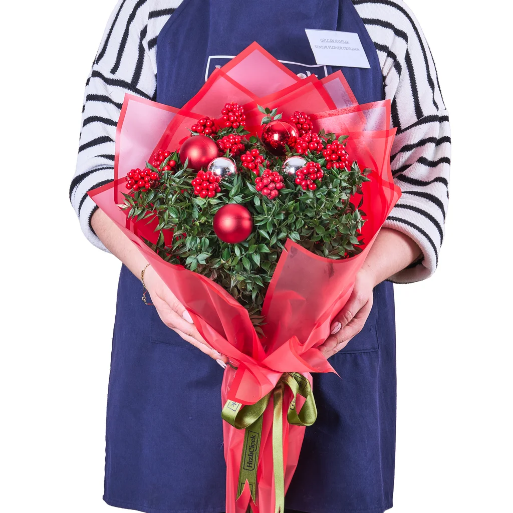 Red Silver Kokina Buketi