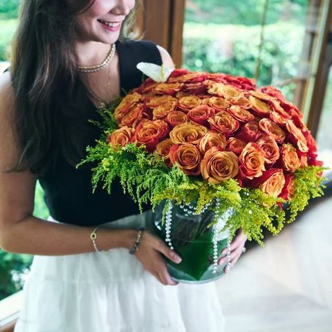 Vazoda Premium 101 Turuncu Gül