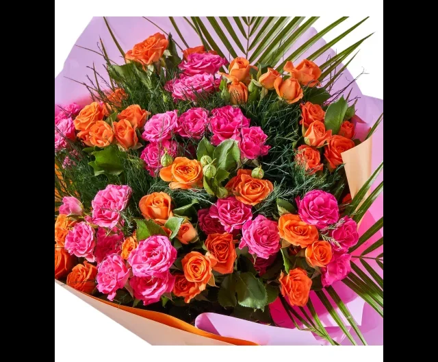 Pink and Orange Love Buket - 3