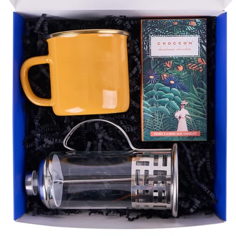Sarı Kupalı Kahve & Çikolata Hediye Seti
