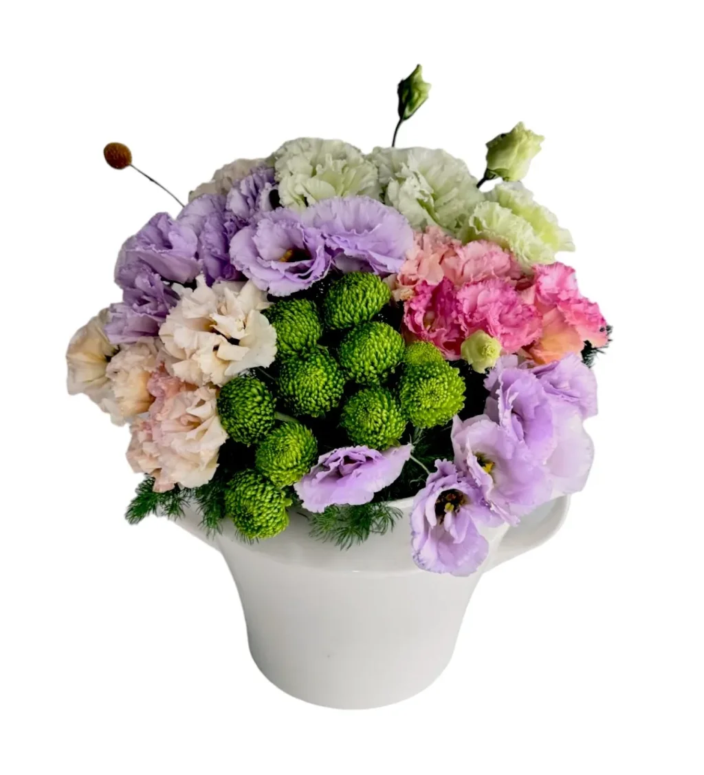 Porselen Kasede Lisyantus Çiçeği