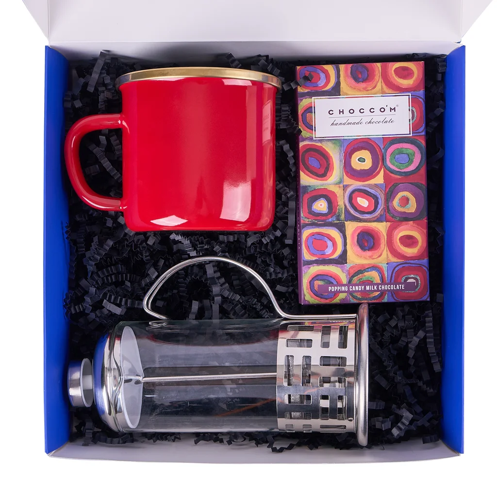 Kırmızı Kupalı Kahve & Çikolata Hediye Seti