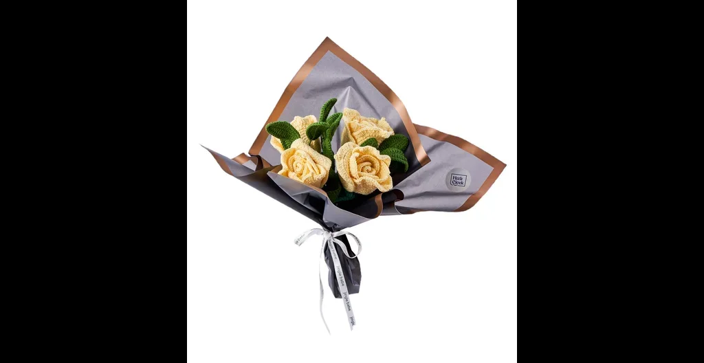 El Örgüsü Sarı Gül Buketi