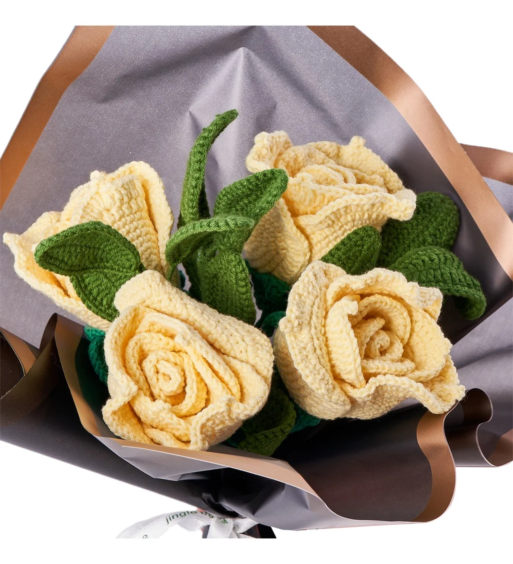 El Örgüsü Sarı Gül Buketi - 3